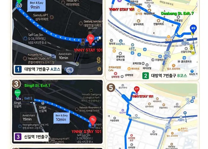 Ynny Stay#yeouido#daebang Station-line1 And Singil Station-line1,5 Saetgang Station-line9 Apartment
